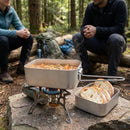 Two Size Mess Tin Set – Lightweight Aluminum – Folding Handles – Camping & Outdoor Dining