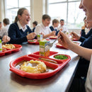 Compartment Food Tray – Small, Red, 321mm – Polypropylene, 3 Sections – School, Care Home, Hospital