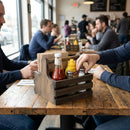 Small Rustic Wooden Table Caddy – Natural Finish Paulownia Wood – Hospitality & Restaurant Use