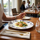 Coupe Plates – 210mm – Lead-Free Glaze, Blue & Gold Detailing – Upscale Dining