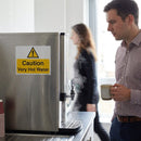 Caution Very Hot Water Sign – Highly Visible Danger Sign – Workplace Safety
