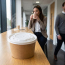 Compostable Hot Food Pot Flat Lids – 170ml / 6oz & 230ml / 8oz – Eco-Friendly – Food Service & Catering