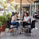 Stacking Bistro Side Chairs – Black – Durable Plastic | Lightweight | 4 Pack – Indoor/Outdoor