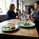 Stonecast Trace Plates – 186mm Duck Egg Blue – Glazed Porcelain – Restaurant & Cafe Use