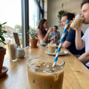 Biodegradable Paper Straws – Blue Stripes – Eco-Friendly – 250 Pack – Commercial & Domestic Use
