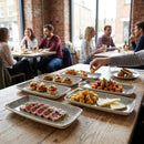 Oblong Plates – 250 x 90mm Grey – Super Vitrified, Rustic Edge – Commercial Tableware