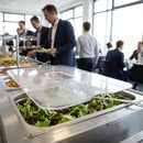 Large Notched Food Container Lid – Transparent Plastic – Hygienic Serving – Commercial Kitchen