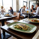Oblong Chefs Plates – 300 x 199mm Samphire Green – Hand-Painted Stoneware – Commercial Restaurant Tableware