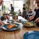 Ceramic Coupe Plates – 260mm – Java Blue, Super Vitrified – Commercial Dining