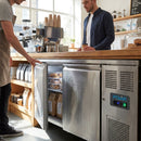 Double Door Counter Freezer – 282Ltr – Stainless Steel | 60mm Insulation | Commercial – Indoor