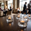 Chunky Clear Tealight Holders – 82mm Diameter – Heavyweight Glass – Restaurant & Bar Tabletop