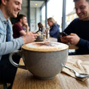 Cappuccino Cups – 280ml – Grey Stoneware – Rustic Handpainted Tableware – Commercial & Domestic Use