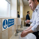 Now Wash Your Hands Sign – 230x80mm – Self-Adhesive Vinyl – Hygiene & Safety
