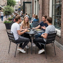 Steel Side Chairs – Grey – Slatted Steel | Durable | Commercial Grade – Indoor/Outdoor