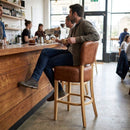 Bar Chair – Soft Oak & Bison Tan Vinyl – Sturdy Frame | Commercial Grade – Indoor