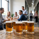 Beer Mugs Nucleated – 620ml – Glass | 6 Pack | Commercial – Indoor/Outdoor