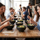 Footed Bowls – 125mm Black – Durable Melamine, 400ml – Contemporary Dining & Catering