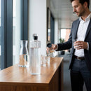 Glass Bottles – 1L Capacity – Borosilicate Glass, Ribbed Design – Versatile Kitchen & Table Use