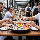 Seafood Tower Serving Bowl – 350mm Vintage Black – Hammered Stainless Steel – Restaurant & Home Entertaining