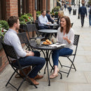 Bistro Set – Brown – Durable Wood | Weather Resistant | Lightweight – Outdoor