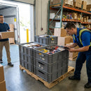 Stacking Container – Medium 600x400x120mm – Solid Plastic | 120mm Thickness | 20kg Load Capacity – Warehouse