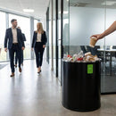 Hotel Bin – Black – Durable Plastic | 2 Compartments | Commercial Use – Indoor