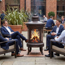 Fire Pit – Brushed Copper – Pressed Steel, 360° Heat Coverage – Outdoor Entertainment