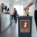 Slim Bin Food Waste Label – Brown – Adhesive Backing – Commercial Waste Sorting