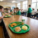 Large Polypropylene Compartment Food Trays – Green – 374mm – Shatterproof – School & Healthcare Use