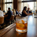 Double Old Fashioned Glasses – 325ml – Gold Rim, Textured Glass – Cocktail & Bar Use
