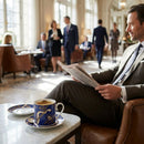 Coffee Can Cups – 100ml – Fine Porcelain, Blue & Gold Detail – Upscale Dining