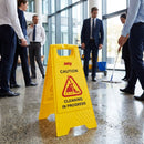 Cleaning in Progress Safety Sign – Yellow – Double-Sided Plastic – Commercial & Hospitality Use