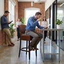 Bar Chair – Dark Walnut – Vinyl | Durable | Commercial Grade – Indoor/Outdoor