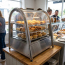 Hot Food Display Cabinet – Stainless Steel & Glass – 360° Visibility – Commercial Front of House