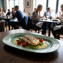 Oblong Chefs Plates – 355 x 245mm Samphire Green – Hand Decorated Porcelain – Commercial Dining