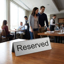 Reserved Table Sign – Brushed Steel – Stainless Steel, Double Sided Tent – Restaurant & Dining