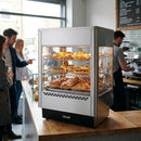 Heated Double Door Merchandiser with Static Rack – Stainless Steel – Hot Food Display – Commercial