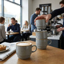 Stacking Cups – Grey 227ml – Space Saving Stoneware – Hotel & Breakfast Service