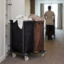 2 Compartment Linen Trolley – 2x100L Capacity – Durable Fabric – Commercial Laundry Management