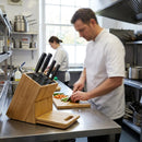 Wooden Universal Knife Block and Chopping Board – Innovative Rod Insert – Kitchen & Food Prep
