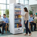 Upright Display Fridge – White – 350Ltr | Glass Door | Commercial Grade – Indoor Use