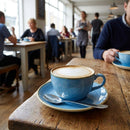 Cappuccino Saucers – 156mm Cornflower Blue – Hand Decorated, Super Vitrified – Commercial & Hospitality Use