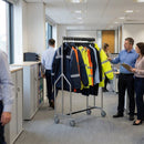 Heavy Duty Garment Rail – 20 Hangers – Steel | 25mm Diameter | 150kg Load Capacity | Industrial – Warehouse