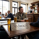 No Smoking Table Sign – Stainless Steel – Durable Material | Indoor Use – Commercial