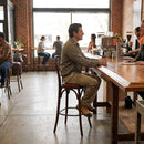 Bar Chair – Dark Walnut & Bison Bordeaux – Wooden | 30mm | 120kg | Commercial – Indoor