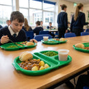 Compartment Food Tray – Small 321mm Green – Polypropylene – School & Hospital Use