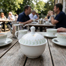 Covered Classic Sugar Lids – 12 Pack – Delicate Hand-Painted Design – Afternoon Tea & Hospitality