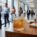 Double Old Fashioned Glasses – 350ml – Modern Cut-Glass Design – Versatile Bar & Home Use