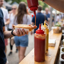 Red Squeeze Sauce Bottle – 8oz – Polyethylene, Screw Top, Wide Neck – Commercial Kitchen & Self-Service Use