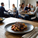 Coupe Plates – 260mm Black – Semi-Matte Vellum Glaze, Rustic Edge – Hospitality & Commercial Use